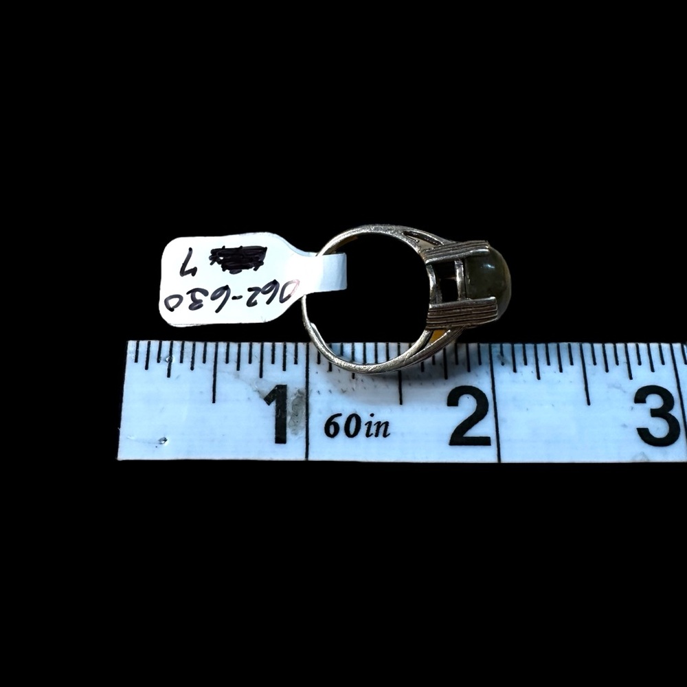 Vintage Large Rainbow Moonstone Sterling Silver Ring - Picture 6 of 10